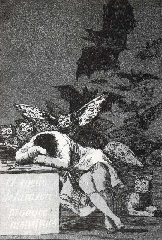 Francisco Goya El Sueno de la razon produce monstruos Norge oil painting art